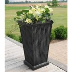 Black wicker planter